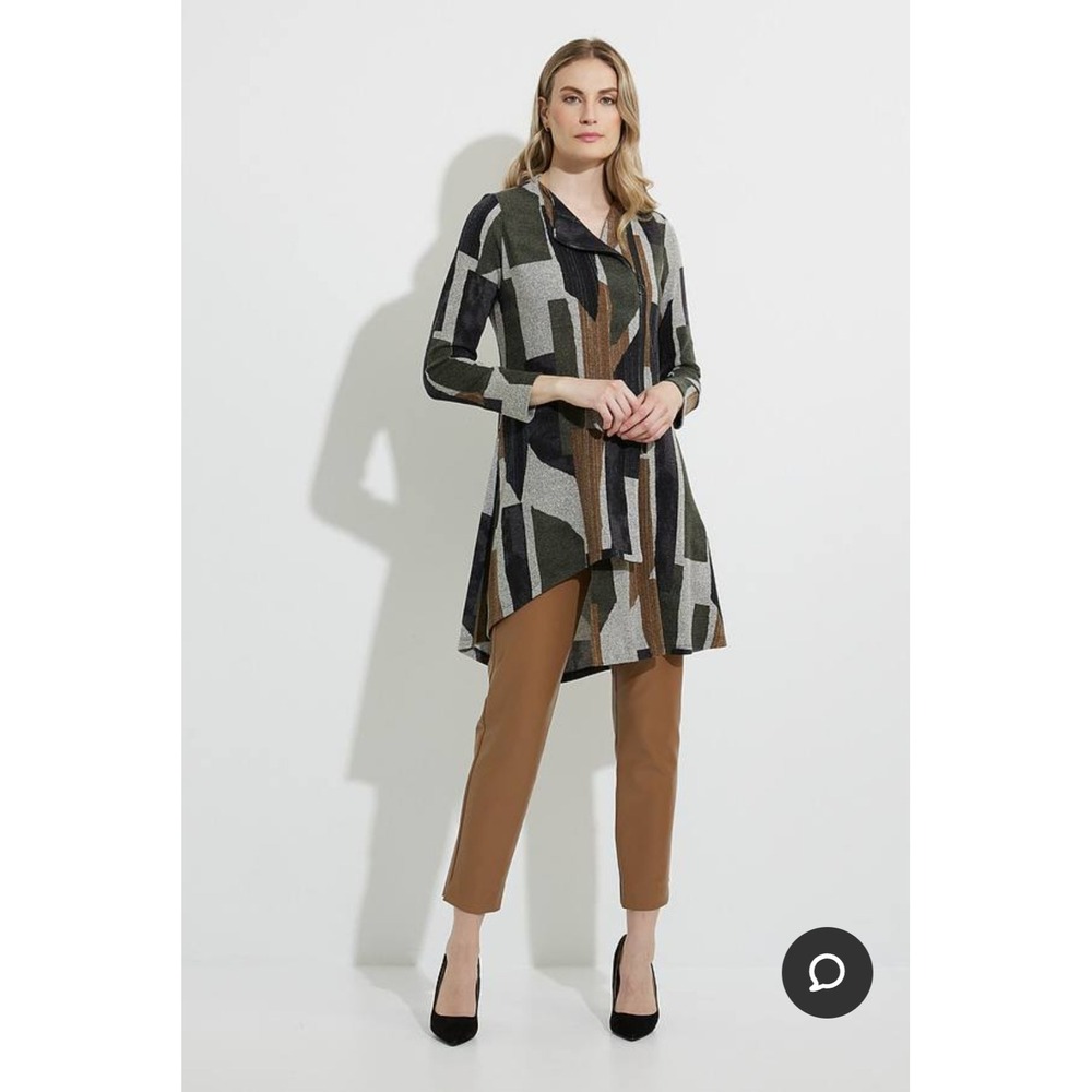 Joseph Ribkoff Abstract Print Cover-up Style 224235 Women's Size 6 Tunic Top